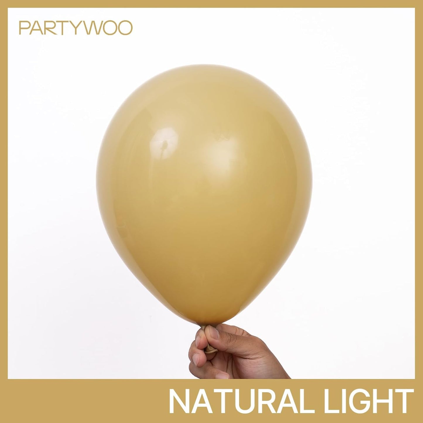 PartyWoo Tan Balloons - 140-Piece Light Brown Neutral Boho Balloon Arch Kit for Weddings & Parties
