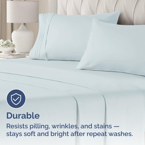 Standard Pillow Cases Set of 2 - Ultra-Soft Hotel Quality Pillowcase Covers - Comfy & Wrinkle Free - Stain and Fade Resistant - Machine Washable Pillow Protectors - 2 Piece Set - Standard Sky Blue