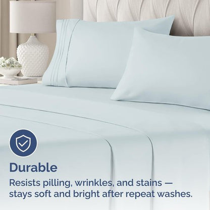 Standard Pillow Cases Set of 2 - Ultra-Soft Hotel Quality Pillowcase Covers - Comfy & Wrinkle Free - Stain and Fade Resistant - Machine Washable Pillow Protectors - 2 Piece Set - Standard Sky Blue