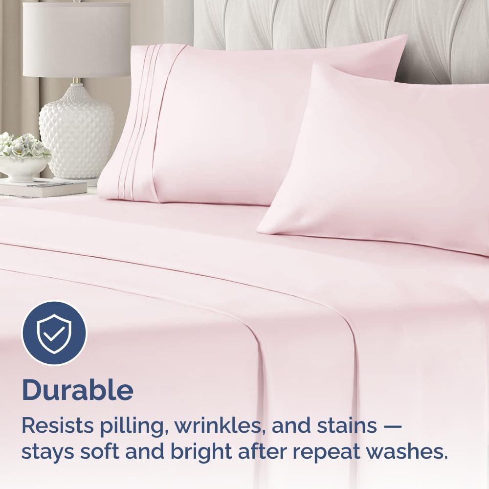 Skiennix Standard Pillow Cases Set of 4 - Ultra Soft Hotel Quality Covers - Machine Washable Lavender Pink