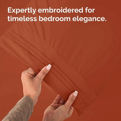 Standard Pillow Cases Set of 4 - Ultra Soft Hotel Quality Pillowcase Covers - Comfy Bedding for Women, Men, Kids & Teens - Machine Washable Pillow Protectors - 4 Piece Set - Standard Size Terracotta