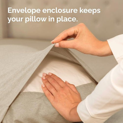 Body Pillowcases Set of 2-20x54 Long Body Pillow Case - Soft Body Pillow Cover for Sleeping & Side Sleepers - Comfy, Wrinkle & Fade Free - Machine Washable w/Envelope Enclosure Heathered Beige