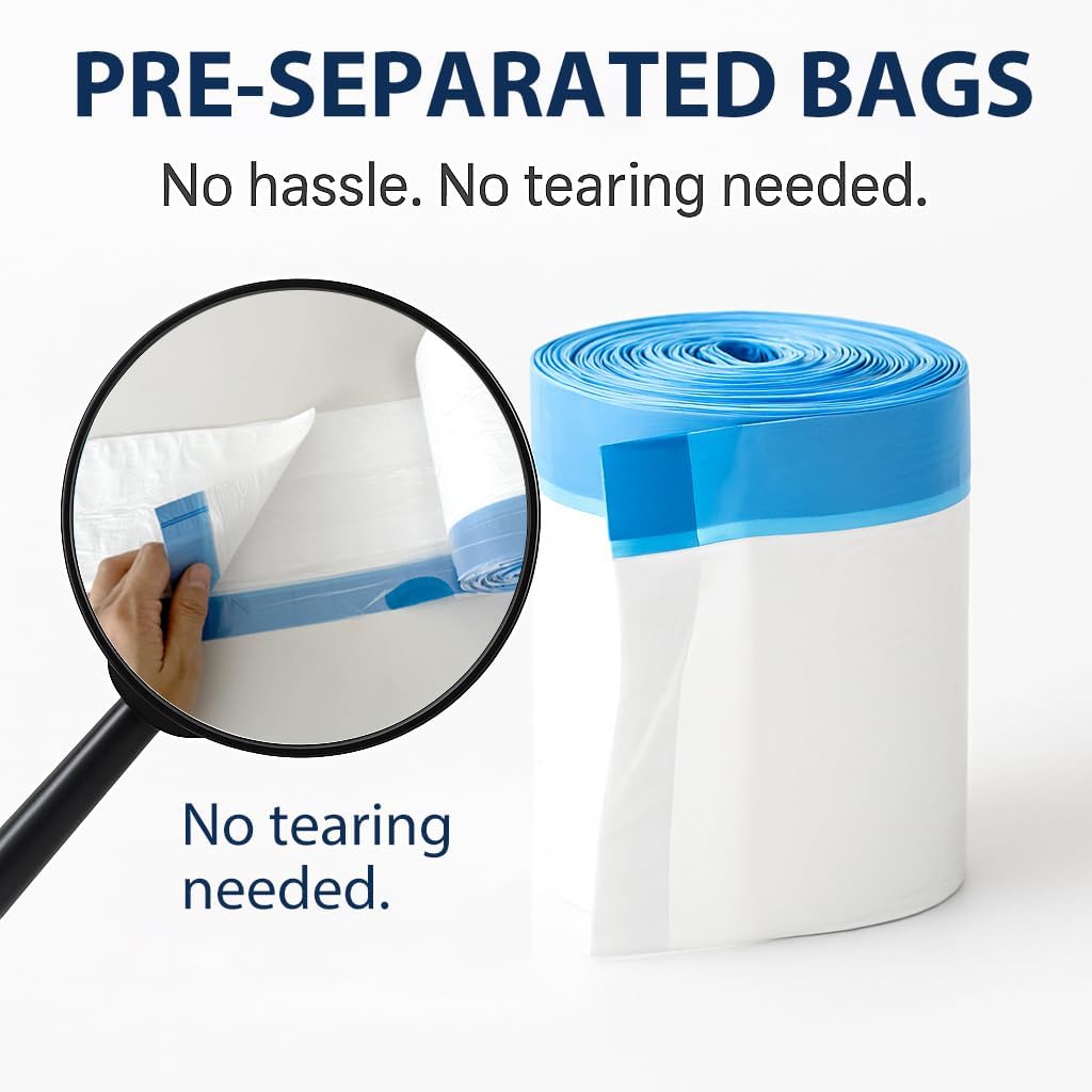 Regine Switzerland 4 Gallon Small Trash Bags - Strong Leak-Proof Drawstring Bin Liners, 100 Pack, White