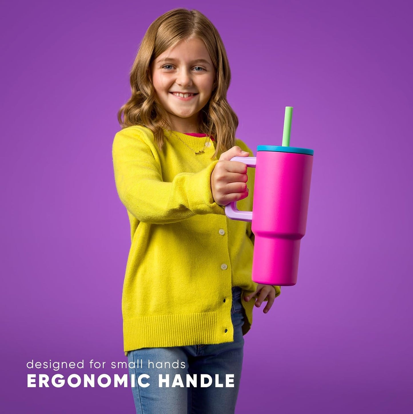 Simple Modern Kids 24 oz Tumbler - Spill Proof & Leak Resistant | Reusable Stainless Steel | 80s Mix