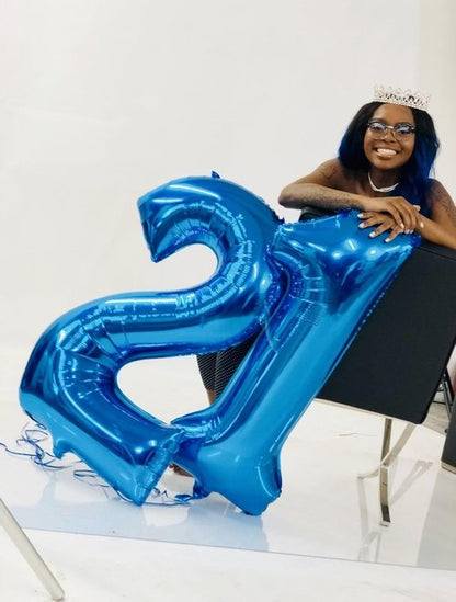 40 Inch Dark Blue Number Balloon by [Brand Name] - Perfect 18th Birthday & Wedding Celebration Decoration