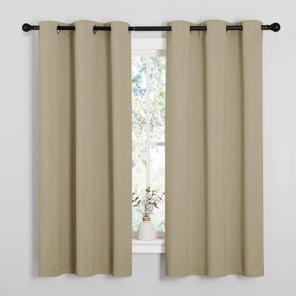 NICETOWN Thermal Insulated Grommet Room Darkening Curtains/Draperies/Panels for Bedroom (Cocoa Eggnog, 2 Panels, W42 x L63 inches)