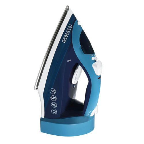 BLACK+DECKER Steam Iron for Clothes with Retractable Cord, Vertical Steaming, Anti-Drip Design, Spray Mist and Auto Clean Button, 1200W