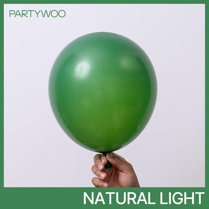 PartyWoo Dark Green Balloons - 50pcs 12 Inch Emerald Forest Green for Weddings & Celebrations