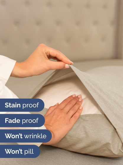 Skiennix Extra Deep Twin XL Sheet Set - 4-Piece Breathable Cooling Bedding - Soft, Wrinkle-Free, Heathered Beige