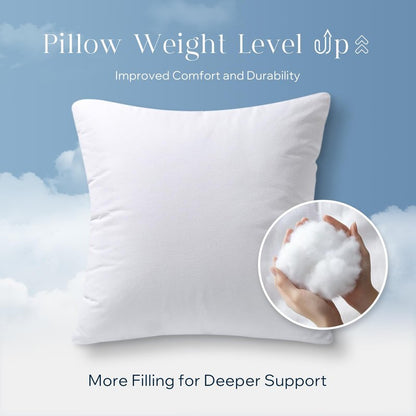 Phantoscope 18x18 Pillow Insert - Throw Pillow Insert with 100% Cotton Cover - 18 Inch Square Form Microfiber Pillow Sham Stuffer - Couch Cushion Pillows, 1 Count (Pack of 1)
