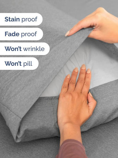 Extra Deep King Sheet Set - 6 Piece Breathable and Cooling Sheets - Hotel Luxury Bedding for Women, Men, Kids & Teens - Easy & Secure Fit - Soft and Wrinkle Free - Extra Deep Pockets - Heathered Grey