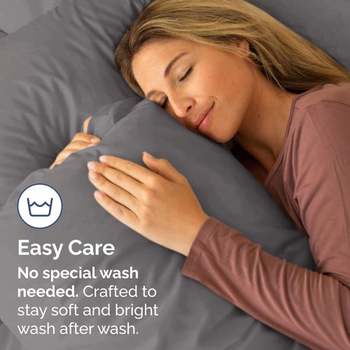 King Pillow Cases by [Brand Name] - Ultra Soft Hotel Quality Covers | Comfy, Cozy & Wrinkle-Free - 4 Piece Set in Dark Grey