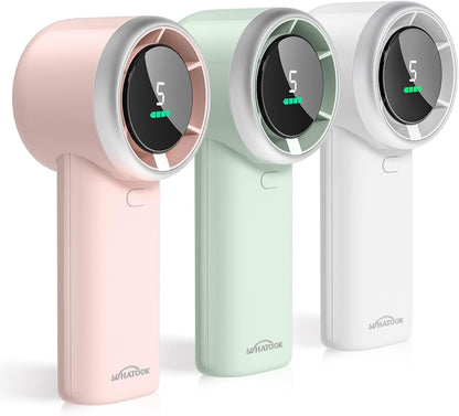 WHATOOK Portable Handheld Mini Fan - High-Speed Cooling with 10-Hour Battery Life | USB Rechargeable, Pink
