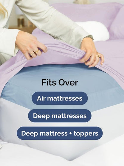 Extra Deep Twin Fitted Sheet - Hotel Luxury Single Fitted Sheet Only - Easily Fits 18 inch to 24 inch Mattress - Ultra Soft, Wrinkle Free with Extra Deep Pockets - Breathable & Comfy - Light Lavender