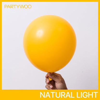 PartyWoo Mustard Yellow Balloons - 50pcs 12 Inch Fall Decorations for Birthday & Baby Showers
