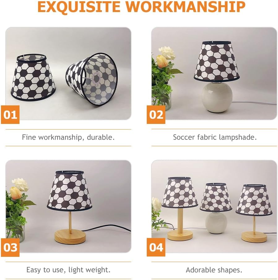 Uonlytech Fabric Lampshade - Soccer Pattern Small Linen Lamp Shade for Home & Bedroom Lighting