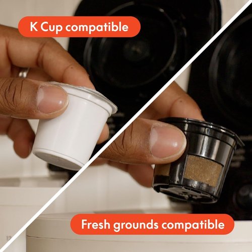 BELLA VersaBrew Coffee Maker - 2-in-1 K-Cup Compatible, Brew 3 Sizes, Iced Coffee Function, 60oz Tank, Plum