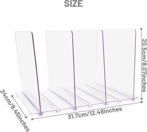 Gift Bag Storage Organizer - Adjustable Acrylic Clear Shopping Bag Divider for Small Closets | 1 Pack