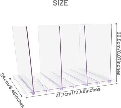 Gift Bag Storage Organizer - Adjustable Acrylic Clear Shopping Bag Divider for Small Closets | 1 Pack