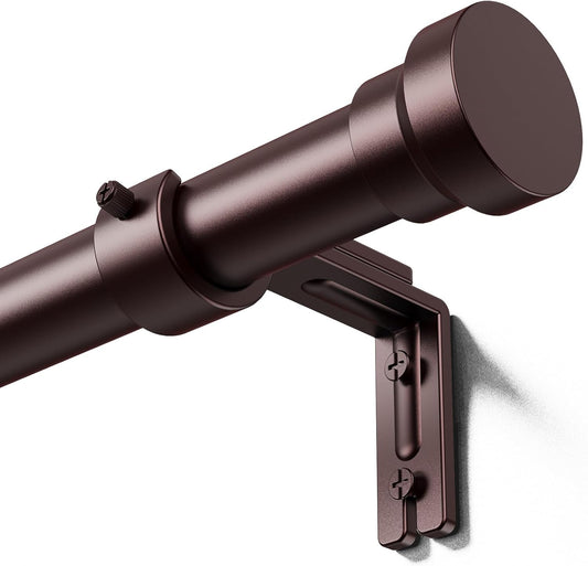 YaFex Heavy Duty Curtain Rods - Adjustable 32-144 Inch | Modern Bronze Window Treatment
