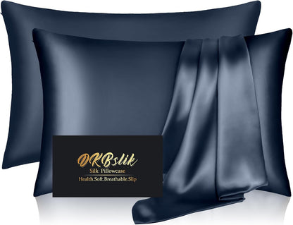 Mood Indigo | Mulberry Silk Pillowcase Set - Anti-Acne & Hair Care | Queen Size, 2 Pack