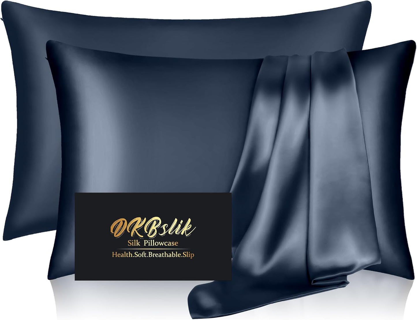 Mulberry Silk Pillowcase Set - Anti-Acne & Hair Care | King Size, 2-Pack in Mood Indigo