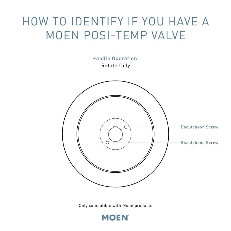 Moen Gibson Chrome Posi-Temp Pressure-Balancing Modern Valve Handle Only Trim, Valve Required, T2901