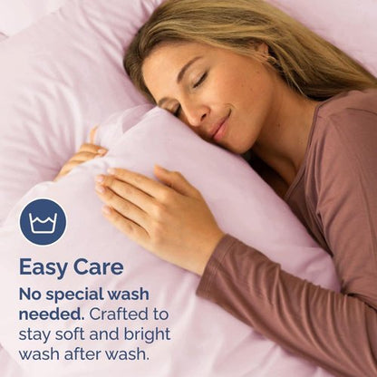 King Standard Pillow Cases - Soft Hotel Quality Covers for Comfy Bedding | 4-Piece Set in Lavender Pink