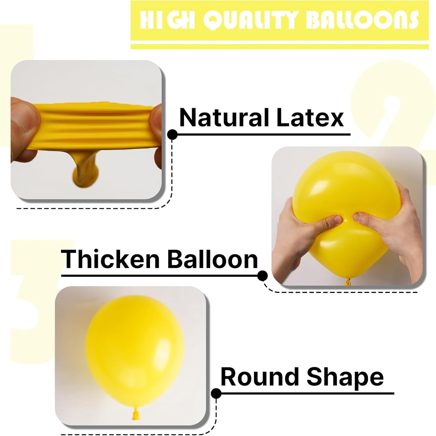 PartyWoo Yellow Balloons - 100 Pcs Matte Light Yellow Latex Balloons for Baby Showers & Birthdays | Various Sizes 5-36 Inch