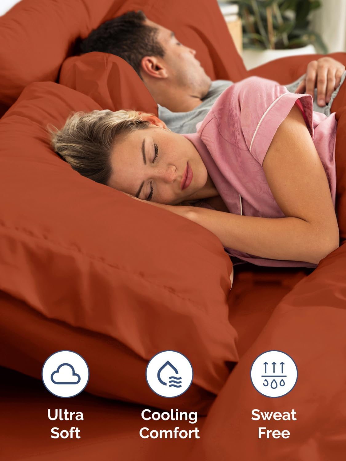 Skiennix Extra Deep Twin XL Sheet Set | 4-Piece Breathable Cooling Bedding - Soft, Wrinkle-Free Terracotta