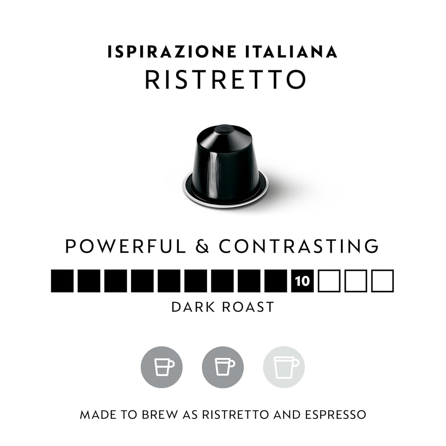 Nespresso Ristretto Intenso Capsules - Dark Roast Coffee Pods | 50 Count (Pack of 2)