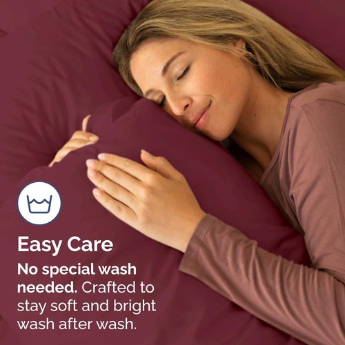 Queen Pillow Cases Set of 2 - Ultra Soft Hotel Quality Pillowcase Covers - Comfy, Cozy & Wrinkle Free - Shrinkage, Stain & Fade Resistant - Machine Washable Pillow Protectors - 2 Piece Set - Burgundy