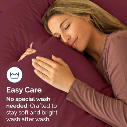 Queen Pillow Cases Set of 2 - Ultra Soft Hotel Quality Pillowcase Covers - Comfy, Cozy & Wrinkle Free - Shrinkage, Stain & Fade Resistant - Machine Washable Pillow Protectors - 2 Piece Set - Burgundy