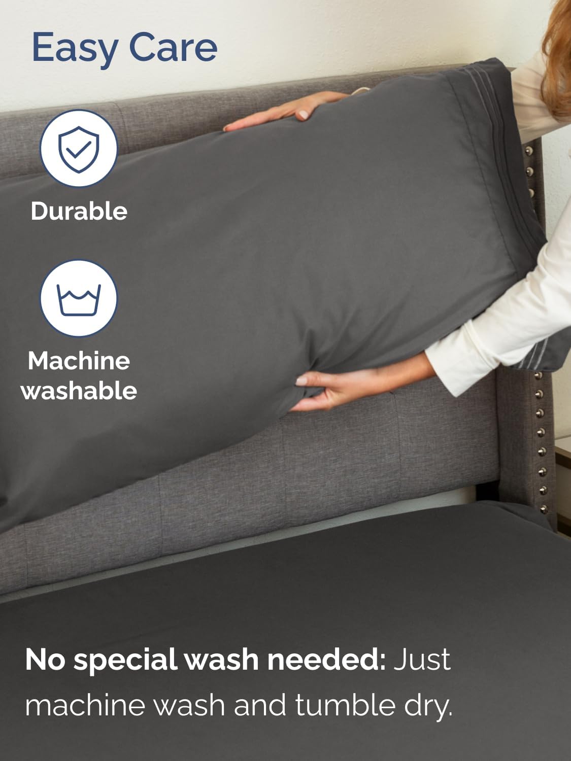 Skiennix Extra Deep Split King Sheet Set - 7 Piece Breathable Cooling Bedding - Soft, Wrinkle-Free Charcoal