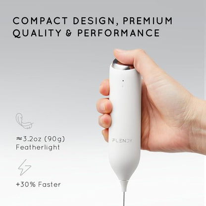 Flendy Rechargeable Milk Frother - Handheld Electric Drink Mixer with USB-C Charging Stand | Ideal for Coffee & Matcha