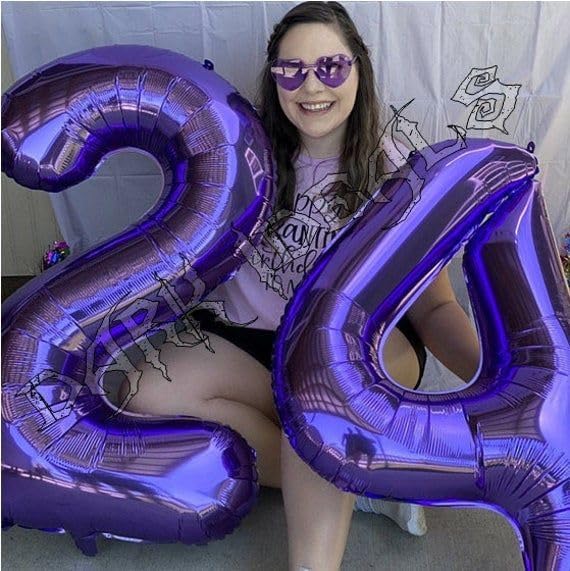 Purple Number 3 Balloon - 40 Inch 3rd Birthday Celebration Decor for Kids & Adults