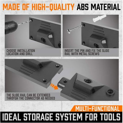 HORUSDY 64-Inch Adjustable Wall Mount Tool Organizer - Versatile Storage for Mops, Brooms & More