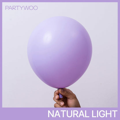 PartyWoo Lavender Balloons - 127-Piece Pack in Light Pastel Purple | Perfect for Baby Showers & Birthday Parties
