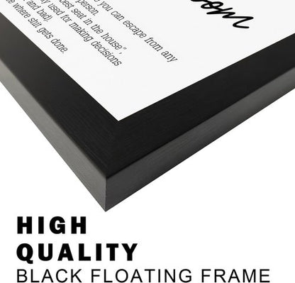 Boswaydeco Bathroom Wall Art - Modern Black and White Toilet Rules Canvas Print | Small Size for Guest Washroom