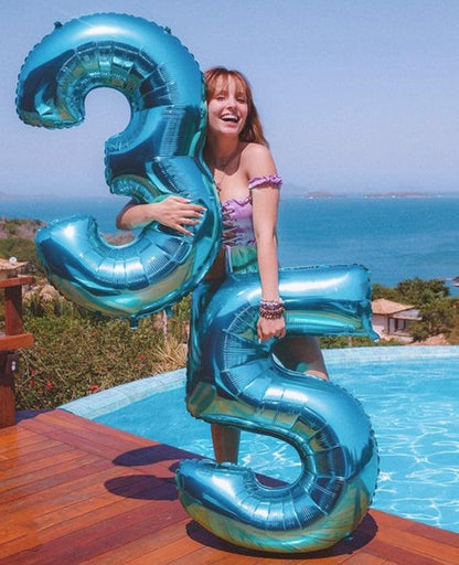 Skiennix 40-Inch Light Blue Number 9 Balloon - Perfect for Birthday Parties, Weddings & Graduations