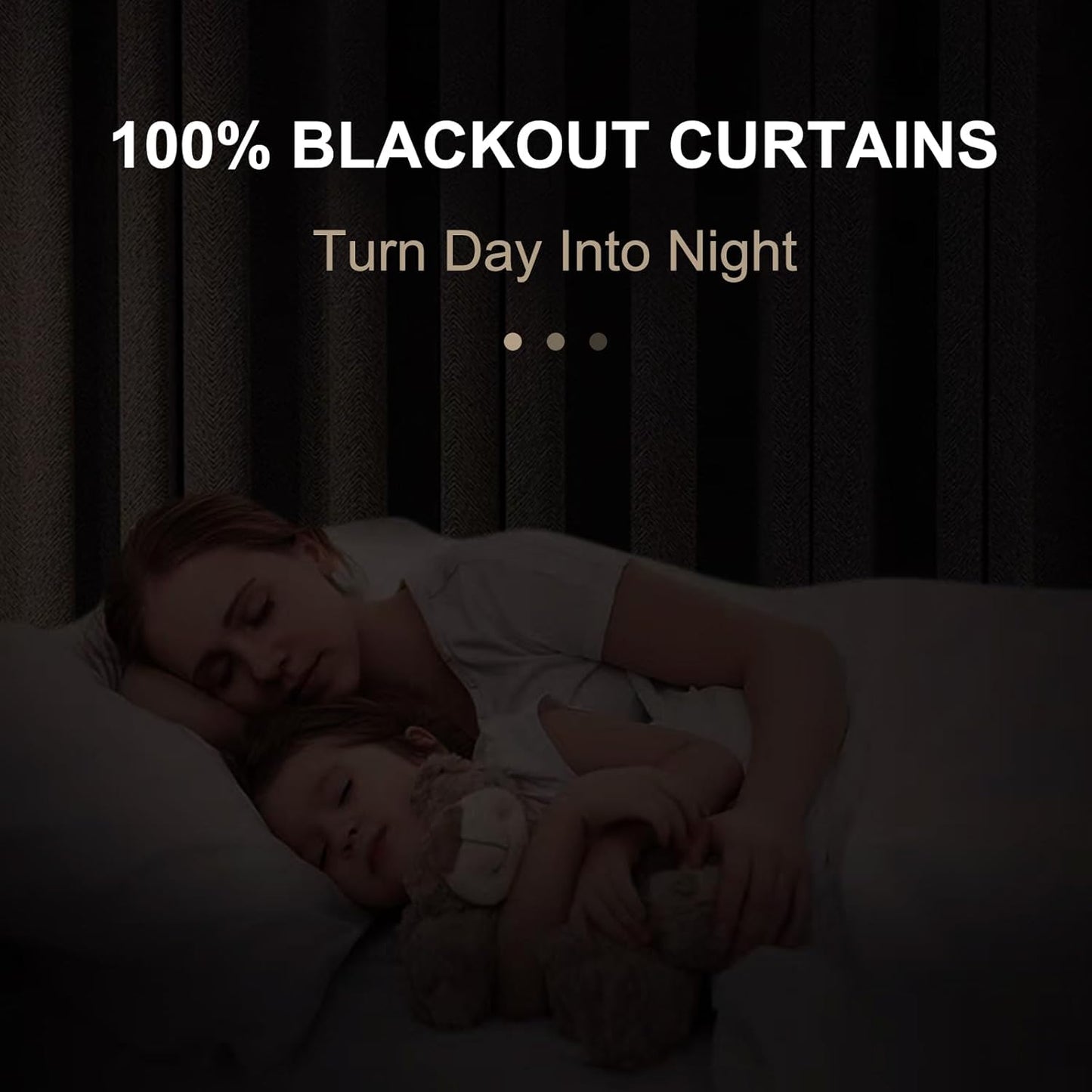 Skiennix Blackout Curtains - 100% Blackout Thermal Insulated Drapes, 50" W x 72" L, 2 Panels Set