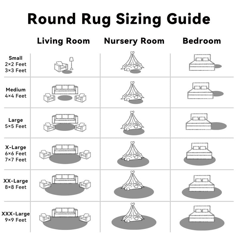 OLANLY Black Round Rugs for Bedroom - Machine Washable, 4 ft Circle Area Rugs for Living Room, Soft and Fluffy Shaggy Carpet for Teen Girls and Boys, Nursery Rooms, Dorms, Home Decor Aesthetic