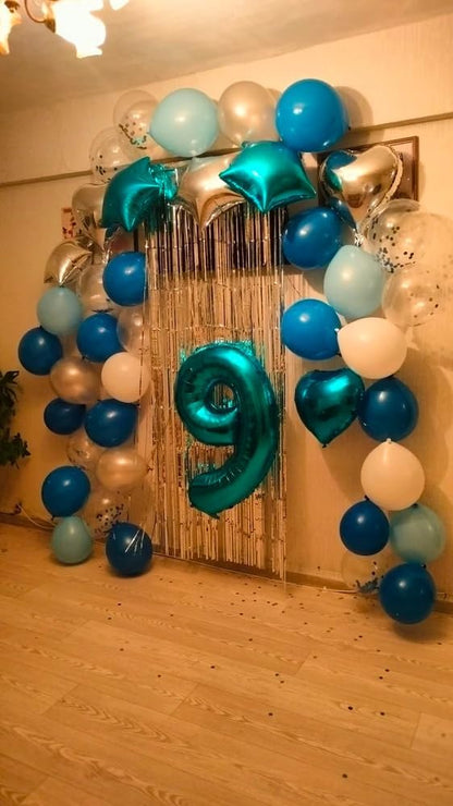 Number 4 Balloon - Teal Blue 40 Inch Large Balloon for 4th Birthday Decorations | Perfect Party Decor