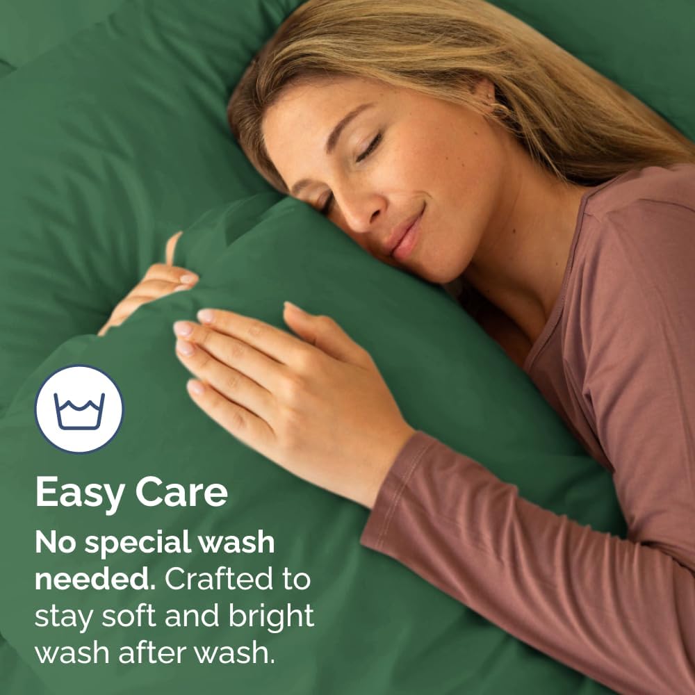 Skiennix Body Pillowcases Set of 4 | Soft & Breathable 20x54 Long Pillow Covers - Machine Washable in Emerald Green