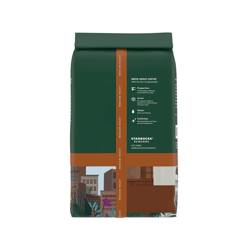 Starbucks Ground Coffee, Medium Roast Hot or Iced Coffee, Pike Place Roast, 18 oz