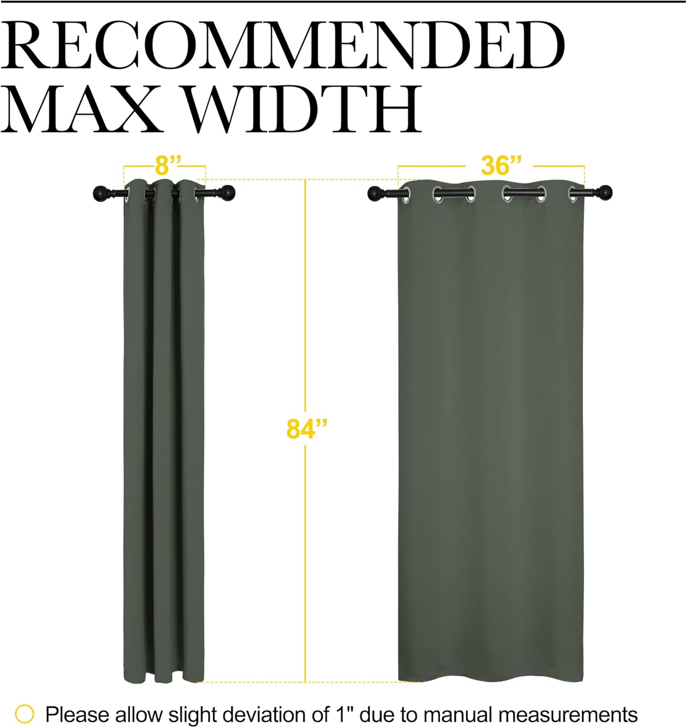 NICETOWN Blackout Curtains - Thermal Insulated Grommet Drapes for Bedroom | Dark Mallard, Set of 2 Panels, 42x84 Inch