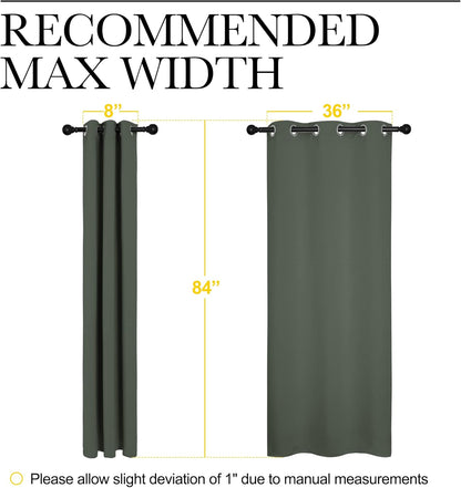 NICETOWN Blackout Curtains - Thermal Insulated Grommet Drapes for Bedroom | Dark Mallard, Set of 2 Panels, 42x84 Inch
