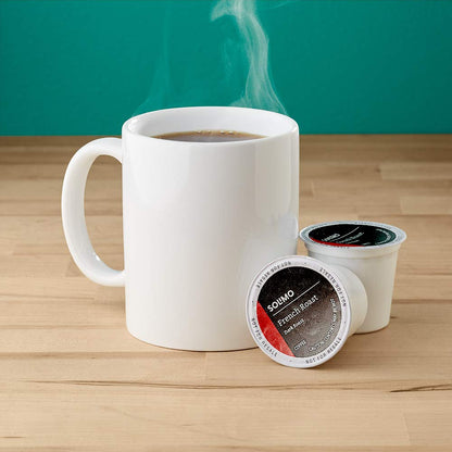 Solimo Dark Roast Coffee Pods - French Roast for Keurig 2.0 Brewers | 24 Count