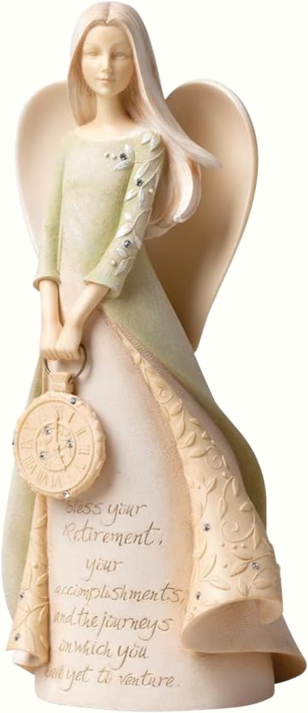Regine Switzerland Retirement Gift - Angel Holding Clock Figurine for Women | Perfect Retirement Party Decoration