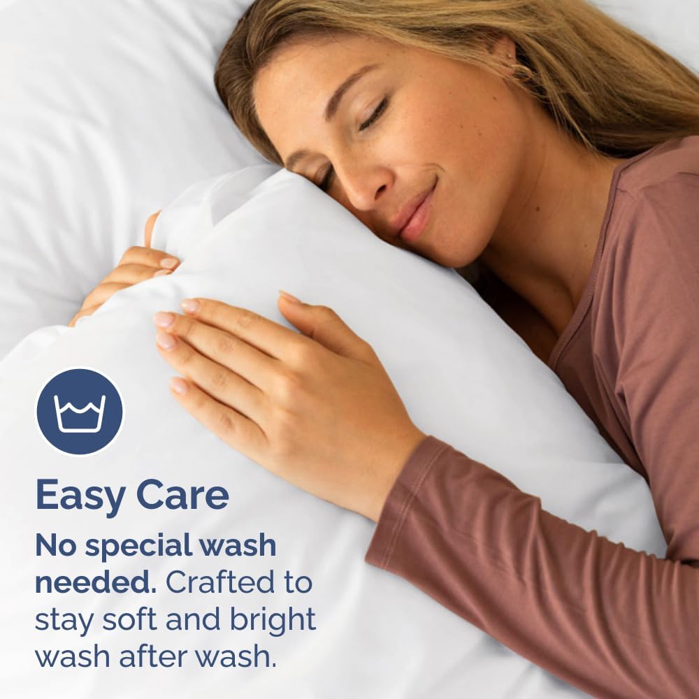 Skiennix Body Pillowcases Set of 4 | Soft 20x54 Long Pillow Covers for Comfortable Sleep - Machine Washable, Fade Resistant - White